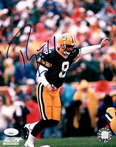 Рајан Лонгвел потпиша автограмиран 8x10 Photo Packers Kicking FG JSA AB54691 - Автограмирани фотографии од НФЛ