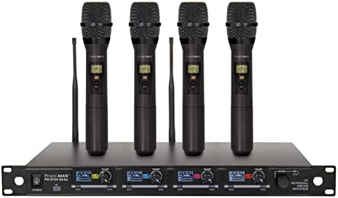 Pendomax Professional UHF 4 Рачен Микрофон Систем, Безжичен Микрофон Систем, 1000 Канал 500 MHz Бенд UHF Безжичен Микрофон, Фиксна Фреквенција,