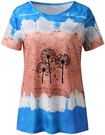 uikmnh женски кратки ракави летни торбички маички блузи од глуварче кошула
