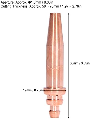 Врвот за сечење на ацетилен, 5psc ацетилен сечење на факел совети тешка подеднаква притисок на факелот за факели комплет G02‑3 3, совети
