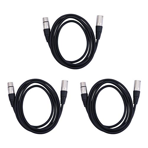 Кабли на микрофони среќни микрофони 3 парчиња цинк легура кабел за глава машко до женски кабел микрофон аудио кабли за лепете ги кабли за лепенки