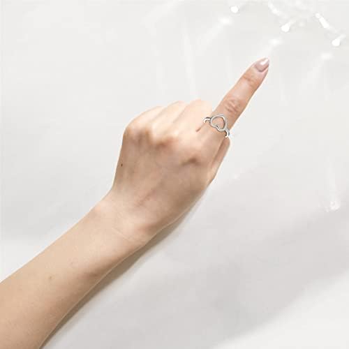2023 НОВИ Едноставно електропласирачки loveубов срцев дијамантски прстен дами накит ангажиран прстен 925 прстени