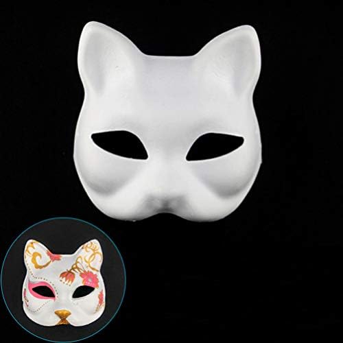Маска за Ноќта на вештерките Стобок Бела DIY маски за хартија за лице: 3 парчиња Маскирани половина маски за лице, маски празно