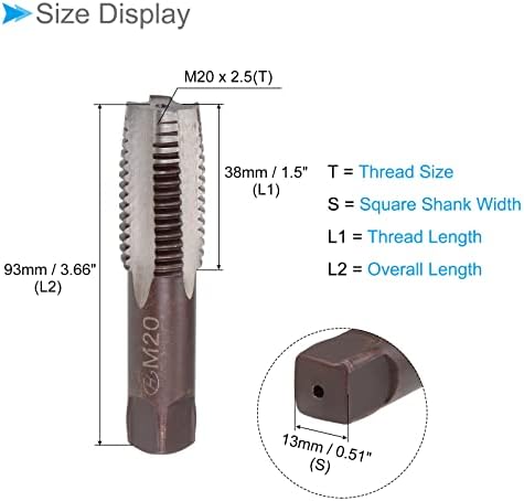 Славини за навој на кокод за рака, нишка M20 x 2,5, метричка легура алатка за челична завртка за прицврстување на дното на дното -, 1 -пар.