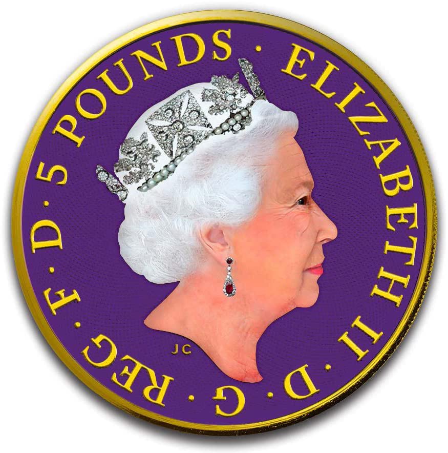2021 Година Де Модерен Комеморативен Пауеркоин Кралица Ѕверови Комплетно Последно Збогување 2 Мл Сребрена Монета 5 Фунти Обединетото