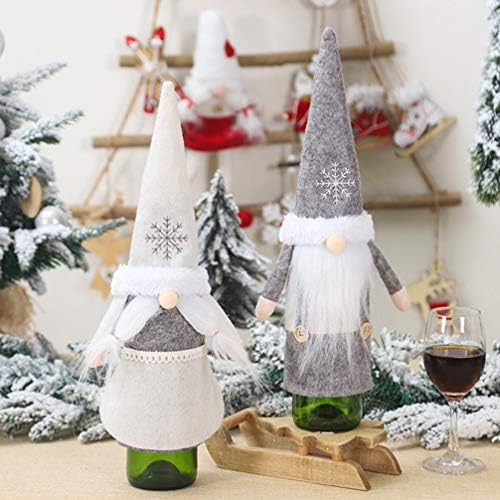 АМОСФУН Божиќно шише со шише со шишиња со шишиња Гном кадирански скандинавски том -обвивка за декорација за шампањски вински забава празници