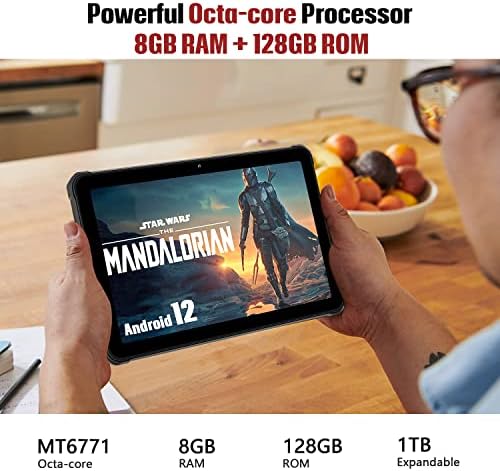 HOTWAV R6 Pro 2023 Надградба 10,1 инчен Солиден Таблет Android 12.15600 mAh НАДВОРЕШЕН Таблет КОМПЈУТЕР,Octa-Core 8GB+128GB, SD До 1TB, 4G Dual