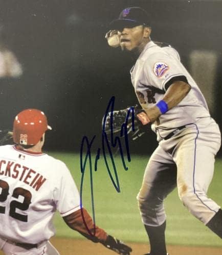 Oseозе Рејес потпиша фотографија 8x10 Бејзбол Newујорк Метс Краток став за автограм ЈСА - Автограмирани фотографии од МЛБ