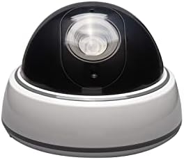 Saber Fake Dome Security Camera, светкаво црвено светло за ноќно видливост, реалистички дизајн натрапници, управувана батерија, потребна