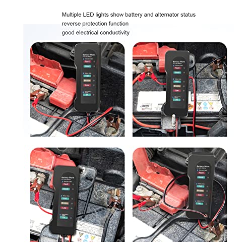 Тестер за батерии на автомобили, 12V анализатор, со обратна заштита и LED дисплеј, компатибилен со сите системи за полнење 12V, како што
