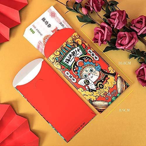 Autek 36 ПАРЧИЊА Кинеска Нова Година Црвени Пликови за 2020 Година Стаорец Година Хонг Бао Среќа Пари Пакети За Пролет Фестивал,