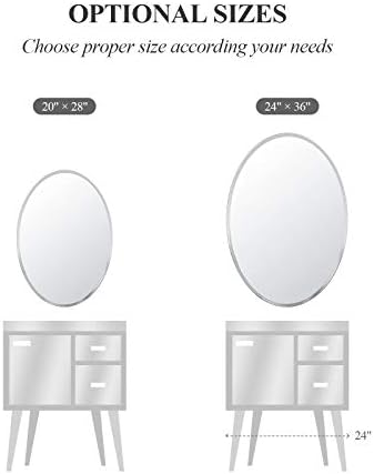 Вилакола 20х28 Инчен Овална Бања Огледало Закосен Раб Без Рамка Декоративно Огледало За Ѕид Во Влезот Бања Дневна Соба И Многу Повеќе