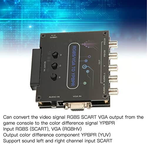 Seppenta RGBS VGA Scart До Ypbpr Компонента Конвертор, 1080p Осветленост Прилагодливи, Конвертор Влез Rgbs Vga, Поддршка СФЦ, Битие, N64 За Dreamcast За Md