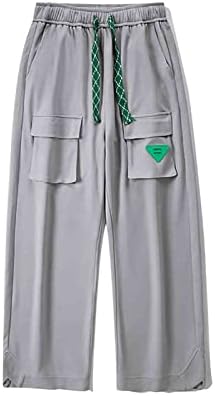 Менс длабоки џебни панталони машки пролет и есен обична мода цврста боја на товарни панталони за мажи опуштени