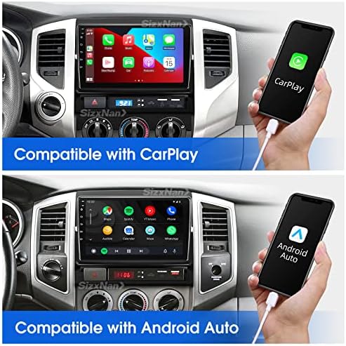 Sizxnanv За Tacoma Android 10 Екран На Допир Компатибилен Со Carplay Android Auto, Автомобил Радио Стерео Bluetooth Навигација