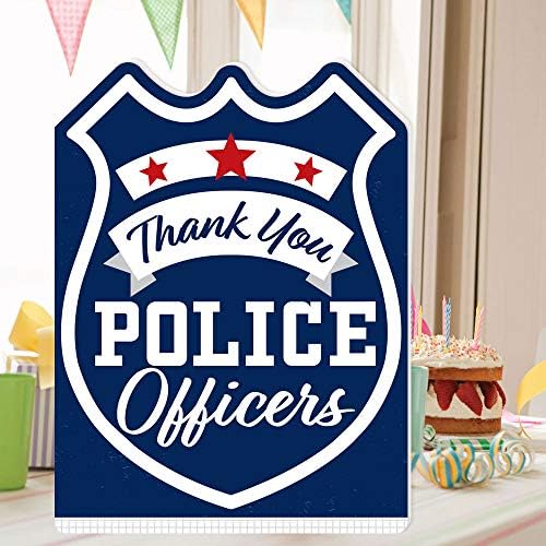 Голема Точка На Среќа Ви Благодариме  Полицајци - Прв Одговорните Благодарност Гигант Честитка-Голема Форма Џумборифик Картичка-16,5 x 22 инчи