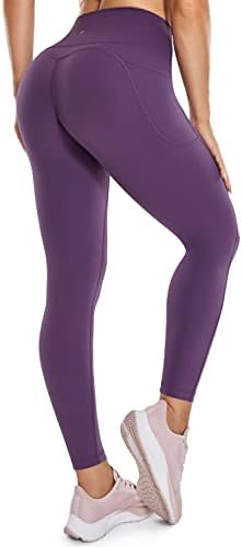 Vantonените од вантонија меки меки хеланки на јога немаат предни хеланки за жени за жени со висок половината Активни панталони - 25 инчи