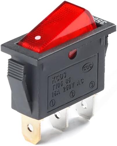5PCS KCD3 Rocker Switch Onf -Off 2 Позиција 3pins Електрична опрема со прекинувач за светло напојување 16A 250V / 20A 125V AC -