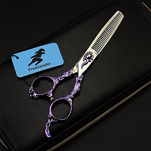 Комплети за ножици за сечење на коса, 6 инчи, 440C не'рѓосувачки челик бербер фризерски ножици, салон мултифункционални права ножици ножици за