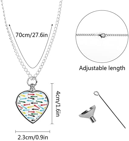 Color Fishbone Ern ѓердан срцев сребрена урна обвивка за приврзоци за приврзоци за домашни миленици за миленичиња со комплет за полнење