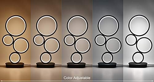 SkyeyArc 4-Круг Затемнувачки LED Столна Ламба, Модерна Тркалезна Светилка, Уникатен Дизајн Современо Осветлување, Светло За Прилагодување