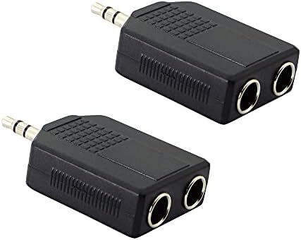 PNGKNYOCN 3,5 mm до 6,35мм стерео аудио сплитер ， TRS 3,5 mm машки до два адаптер за аудио конектор за женски NterConnect Audio