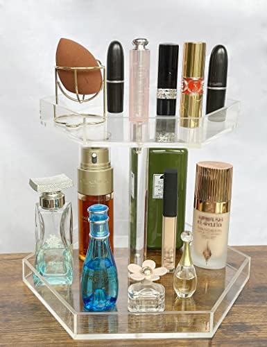Стенд за приказ на парфеми, Организатор на парфеми за складирање на парфеми, суета фиока за организатор за складирање на шминка, 2 нивоа