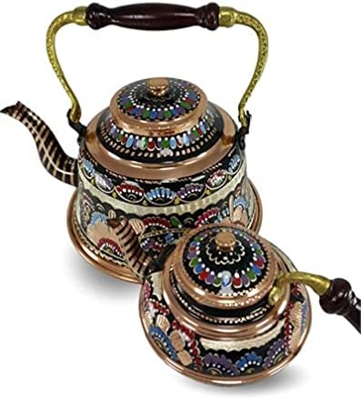 Lamodahome рака насликана голема бакарна турска чај самановер стил