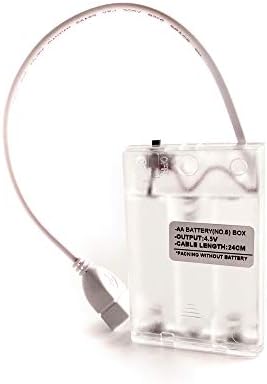USB Femaleенски штекер 3 АА чиста батерија на кутијата на кутијата Излез 4,5 волти на исклучен прекинувач за LED светлосна лента