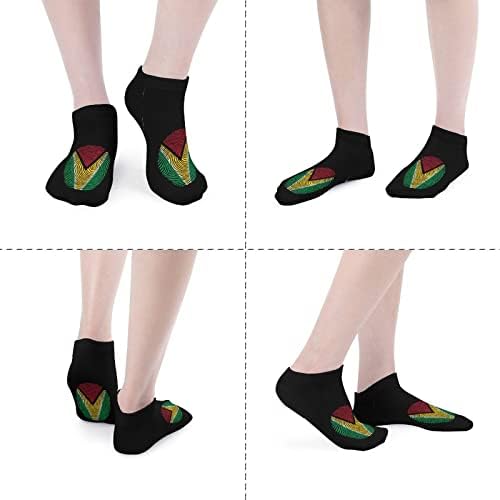 Гвајана отпечаток Смешно трчање чорапи за глуждот атлетски не-шоу чорапи, амортизирани за мажи жени