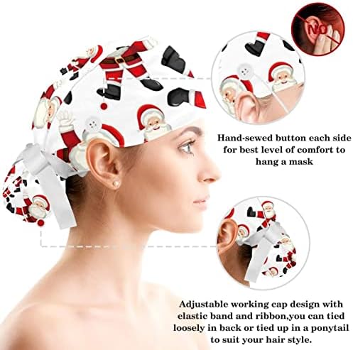Симпатична Божиќна снежна пејачка песна хируршка капа со копчиња/лак коса чиста за долга коса