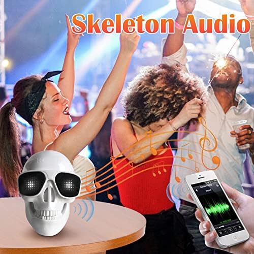 9LYWJ0 Преносен скелет череп Bluetooth безжичен звучник за Ноќта на вештерките за радио звучник