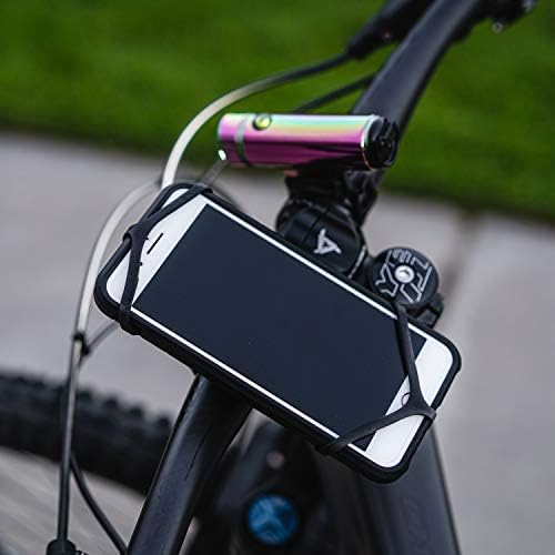 Lezyne Smart Grip Bicycle Tonef Mount, Universal Mount Ponger, CNC алуминиумска рамка, гума лента, безбедно задржување, 2 големини на ленти