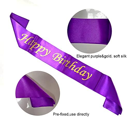 yujiaonly 75 -ти роденденски украси за забава Виолетова среќен роденденски банер Виолетова 40inch број 75 среќен роденден,