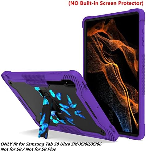 NKase За Samsung Galaxy Tab S8 Ultra SM-X900/SM-X906 2022, Samsung Tab S8 Ultra Case 14.6 Заштитни Пеперутка Деца Покриваат Galaxy Tab