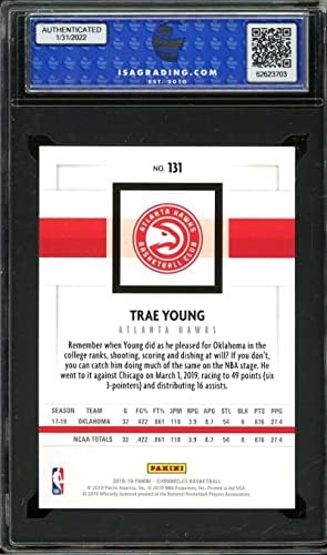 Trae Young Rookie Card 2018-19 Panini Chronicles Panini 131 ISA 10 Gem Mint