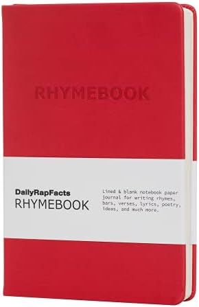 DailyRapfacts Rhymebook - хард -сервис наречен и празен тетратка весник за рими, текстови, текстописци, идеи и повеќе, 5,75 ”x8.25”