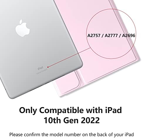 Ммк Ipad Случај Со Тастатура за iPad 10-Та Генерација 10.9 2022, Ipad Тастатура Случај за 10-Та Генерација, Ipad Случај со Отстранлива