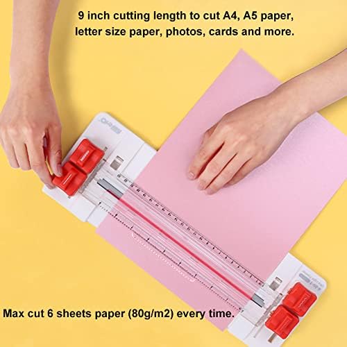 Тример за хартија за хартија 4 во 1 ултра лесен тример со сечила за бирање на директно, брановидно, испрекинато, искривено за занаетчиски