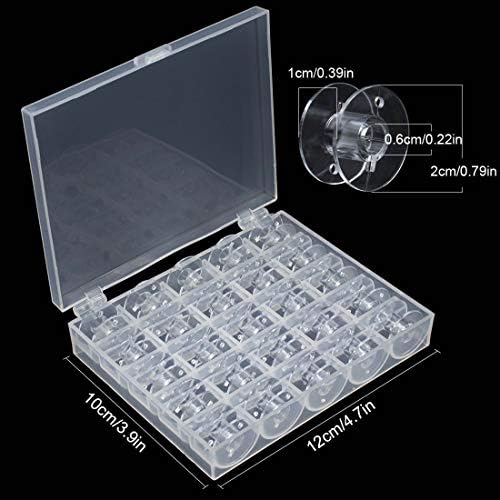Бобин кутија ， машински организатор на бобин пластичен случај ， транспарентни 25 слотови празни бобини кутии за шиење ， занаети