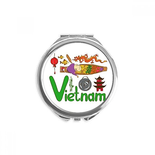 Виетнам Национален симбол обележје на обележје на рачно огледало тркалезно преносно џебно стакло