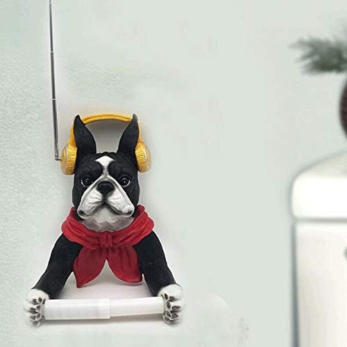 Yuanflq цртан филм симпатична кучиња смола вшмукување тоалетна хартија ролна држач wallид монтиран мути-намена лепило за лепило