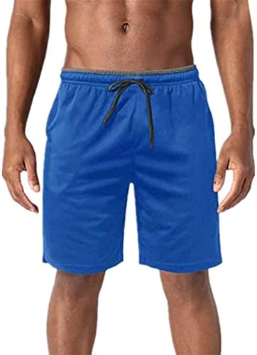 Шорцеви за вежбање за мажи со џебови за патенти, машки пролетни летни шорцеви, врзани за бојата што одговараат на спортски товар