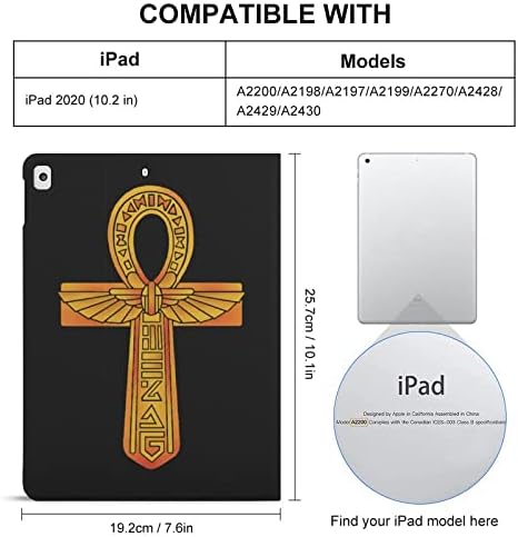 Златен египетски симбол Смешен случај компатибилен за iPad 2020/iPad Pro 2020/iPad Pro 2021/iPad Air4/Air5/iPad 2020 Air 4 Заштитен