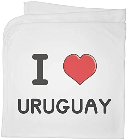 Azeeda „Јас го сакам уругвај“ памучно бебе ќебе / шал