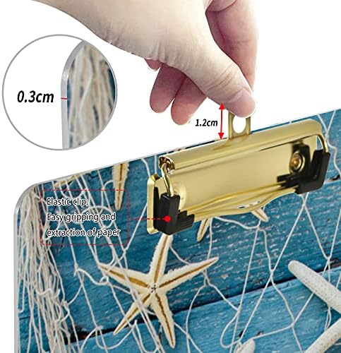 Школки Мрежести Морски Ѕвезди Пластична Табла со Исечоци 9x12, 5 Акрилни Табли Со Исечоци Со Клип Со Низок Профил А4 Големина
