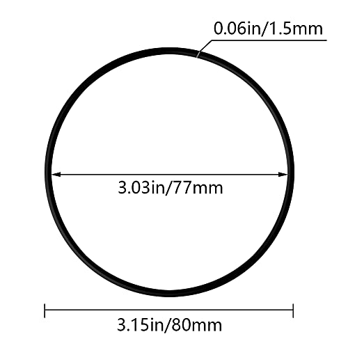 ОТМРО нитрил гума О-прстени 80мм ОД 77мм ID 1,5мм ширина, метричка буна-n запечатување заптивка, пакет од 5