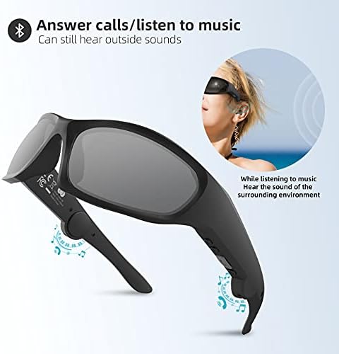 Тајинплус Безбедносен Ветер - И Песочни Блутут Очила За Сонце, Аудио Очила За Сонце, Спортски очила за сонце Со Bluetooth Слушалки