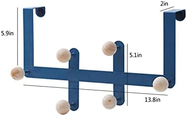 Cacxkep над решетката за пешкири за врата за висење цврсто, без метални палто решетката за палта облеки за капачиња, сина боја, сина