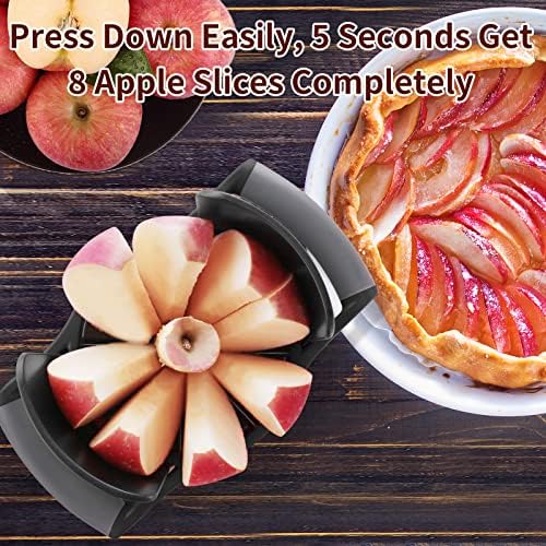 Ookuu Apple Slicer Corer, [Голема Големина] 8-Сечилото Тешки Јаболко Машина Со База, [Надградени] Намалување На Јаболка На Целиот Пат